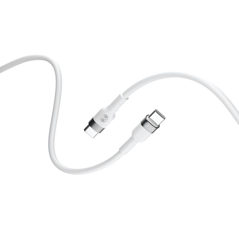 Kabel Forever FLEXIBLE USB-C/USB-C 2m 100W pro nabíjení - bílý