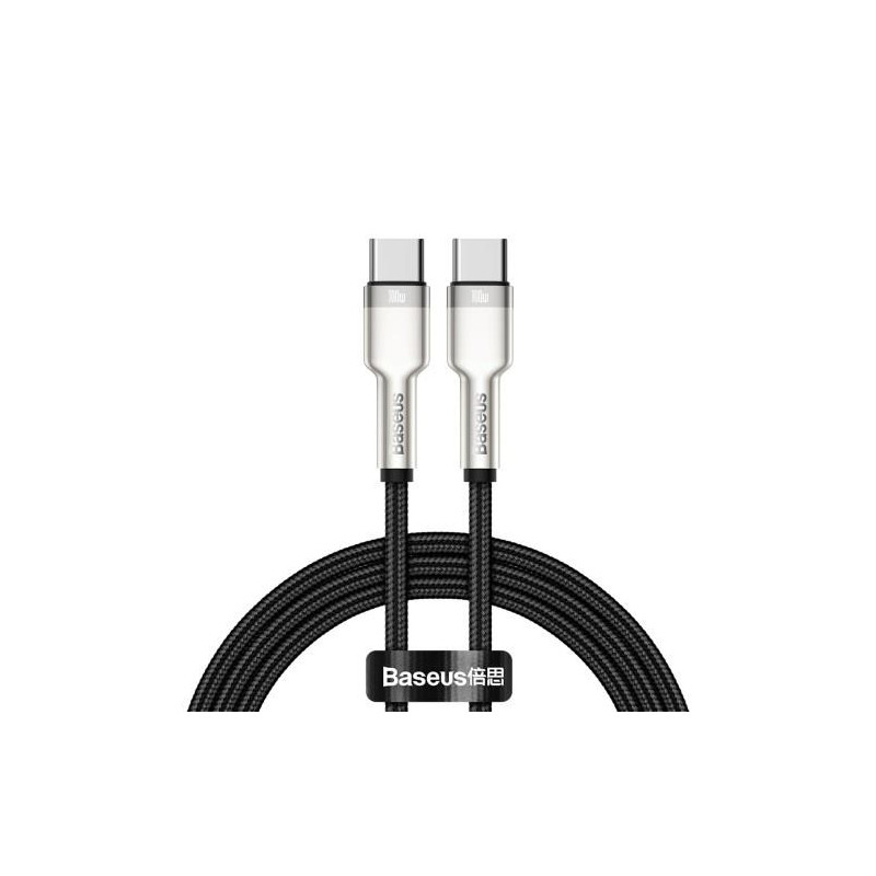 Kabel Baseus CAFULE USB-C/USB-C 2m 100W pro nabíjení zařízení - černý