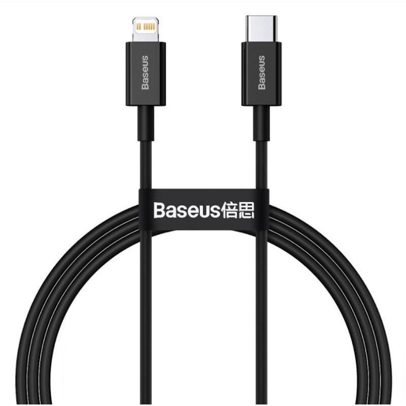 Kabel Baseus Superior USB-C/Lightning 1m 20W pro Apple - černý