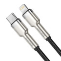 Kabel Baseus USB-C/Lightning 25 cm 20W – černý