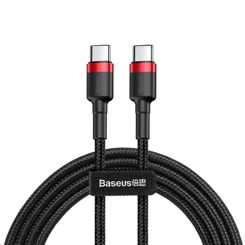 Kabel Baseus CAFULE USB-C/USB-C 1m 60W pro zařízení s USB-C - černo-červený