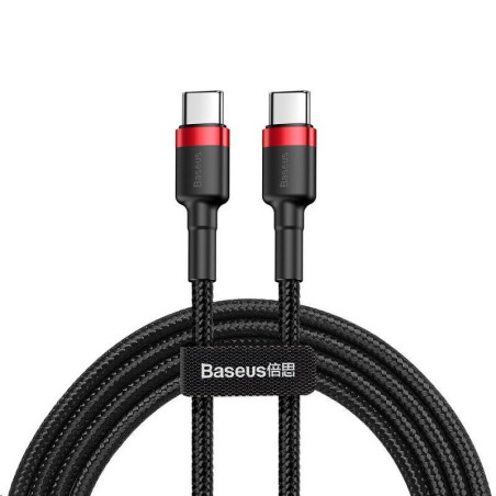 Baseus CAFULE USB-C/USB-C 60W 1m černo-červený kabel