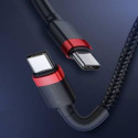 Baseus CAFULE USB-C/USB-C 60W 1m černo-červený kabel
