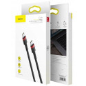 Baseus CAFULE USB-C/USB-C 60W 1m černo-červený kabel