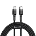 Baseus CAFULE kabel USB‑C/USB‑C 60W 1m šedo-černý