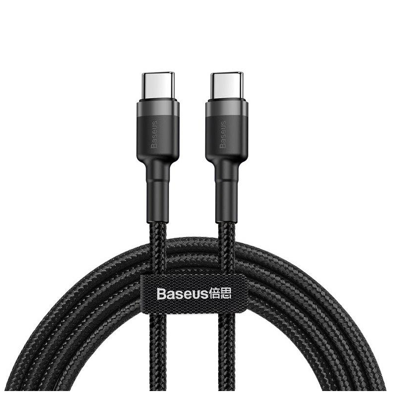 Kabel Baseus CAFULE USB-C/USB-C 1m 60W pro nabíjení - šedo-černý