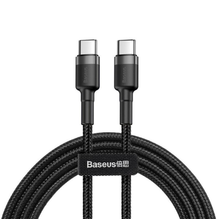 Baseus CAFULE kabel USB‑C/USB‑C 60W 1m šedo-černý