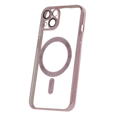 Kryt CPA Color Chrome MagSafe pro iPhone 13 - růžovo zlatý