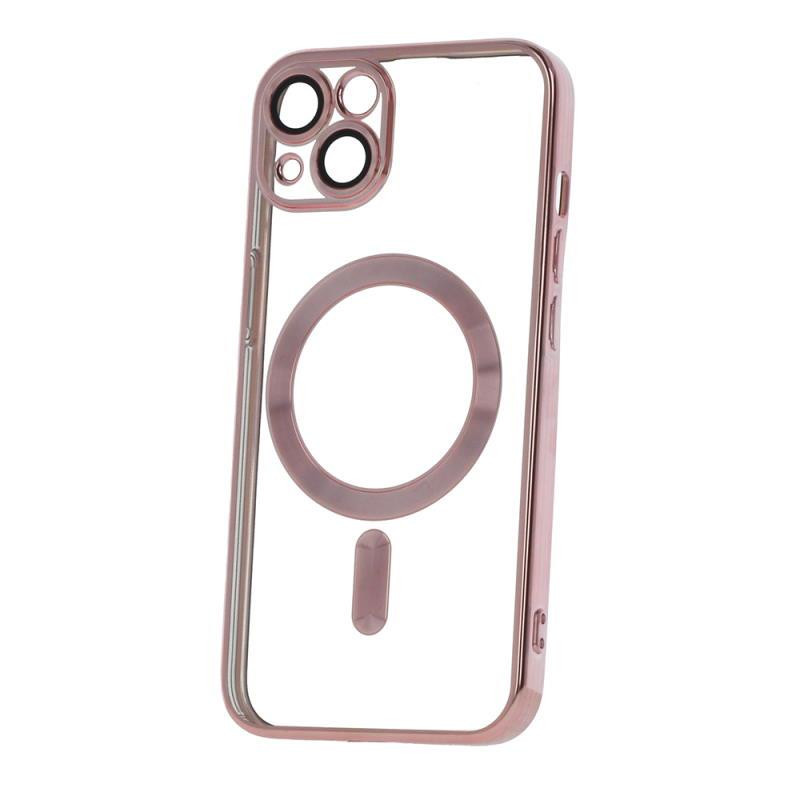 Kryt CPA Mag Color Chrome pro iPhone 15 - růžovo zlatý