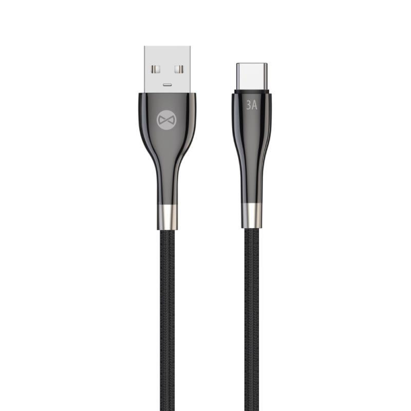Kabel Forever SLEEK USB/USB-C pro USB-C zařízení - černý