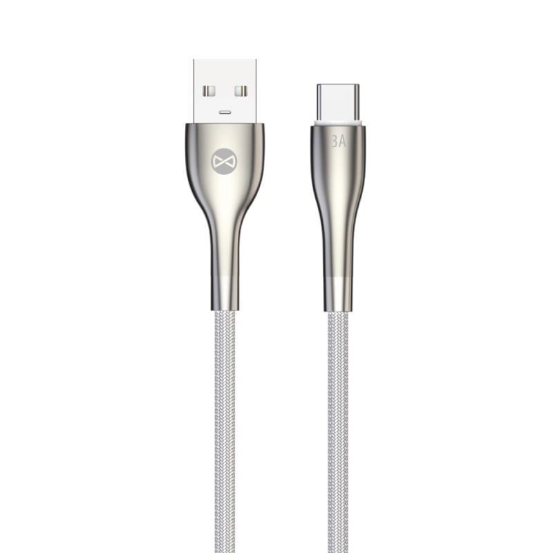 Kabel Forever SLEEK USB/USB-C 1m 3A pro USB-C - bílý