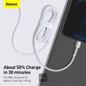 Kabel Baseus CAFULE USB‑C/Lightning 2m 20W bílý