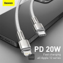 Kabel Baseus CAFULE USB‑C/Lightning 2m 20W bílý