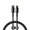 Kabel Baseus TUNGSTEN GOLD USB-C/Lightning 20W 1m – černý