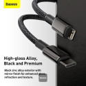 Kabel Baseus TUNGSTEN GOLD USB-C/Lightning 20W 1m – černý