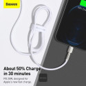 Kabel Baseus CAFULE USB-C/Lightning 1m 20W pro Apple - bílý