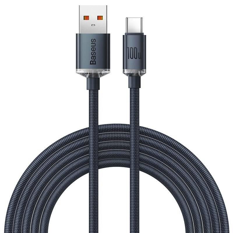 Kabel Baseus Crystal SHINE USB/USB-C 2m 100W pro zařízení - černý