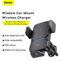 Baseus WISDOM AUTO ALIGNMENT držák do auta Qi 15W - černý
