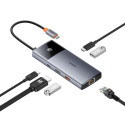 Baseus Metal Gleam II 6v1 USB-C dokovací stanice - šedá