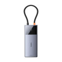 Baseus Metal Gleam II 6v1 USB-C dokovací stanice - šedá