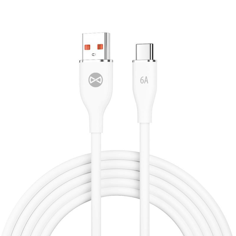 Kabel Forever USB/USB-C 1m 66W pro nabíjení - bílý