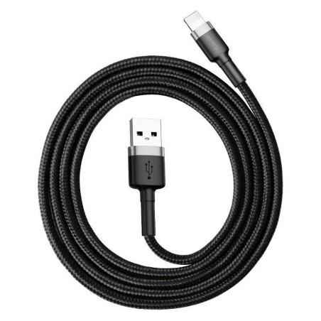 Kabel Baseus CAFULE USB/Lightning 1m 2,4A pro Apple - šedo-černý