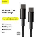 Baseus TUNGSTEN GOLD USB-C/USB-C 100W 2m kabel černý