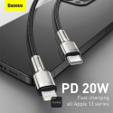 Kabel Baseus CAFULE USB-C/Lightning 1 m 20W - černý