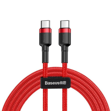 Kabel Baseus CAFULE USB‑C/USB‑C 60W 1m červený