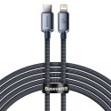 Kabel Baseus CRYSTAL SHINE USB-C/Lightning 2m 20W černý