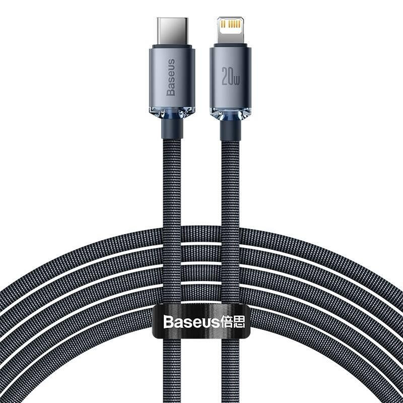 Kabel Baseus CRYSTAL SHINE USB-C/Lightning 2m 20W černý