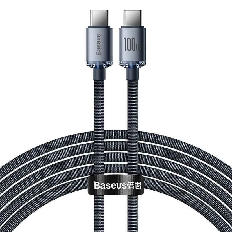 Kabel Baseus CRYSTAL SHINE pro USB-C/USB-C - černý