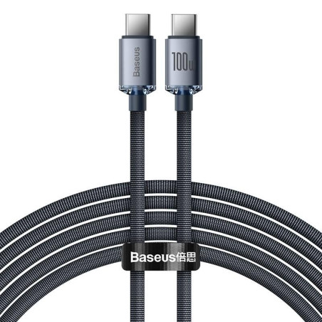 Kabel Baseus CRYSTAL SHINE USB-C/USB-C 100W 2 m - černý
