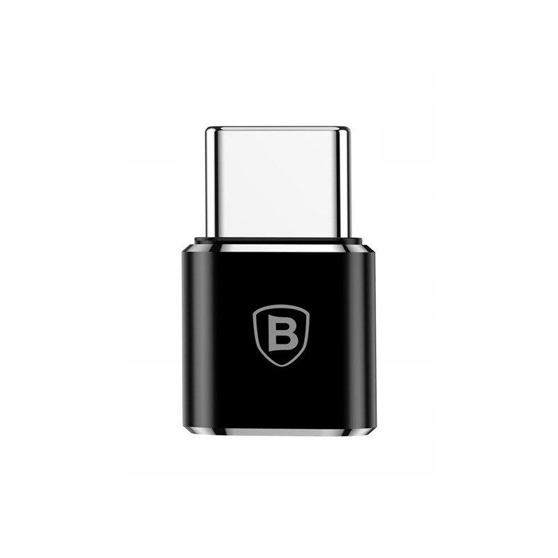 Adaptér Baseus microUSB/USB-C (F/M) pro nabíjení - černý