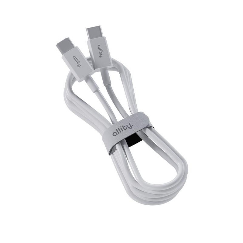 Kabel Allity AUC-03 USB-C/USB-C 1m 100W pro nabíjení - bílý