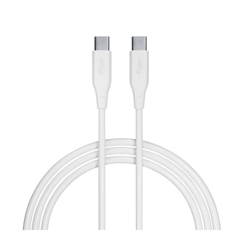 Kabel Allity AUC-02 USB-C/USB-C 2m 100W pro nabíjení notebooku - bílý