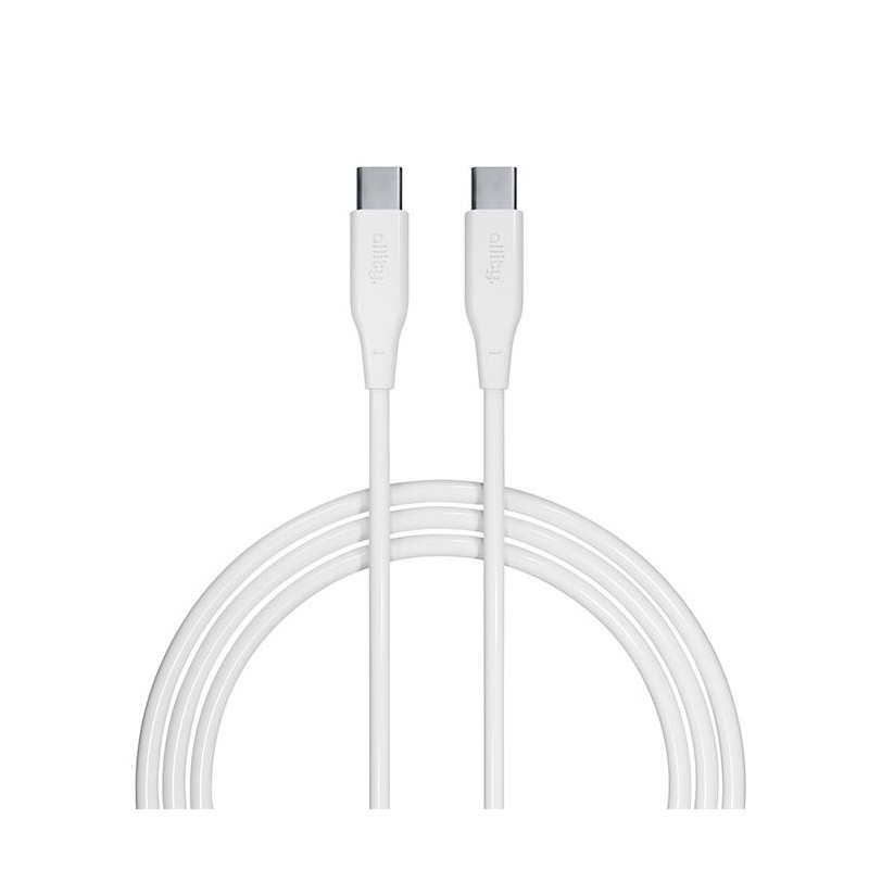 Kabel Allity AUC-02 USB-C/USB-C 1m 100W pro notebooky - bílý