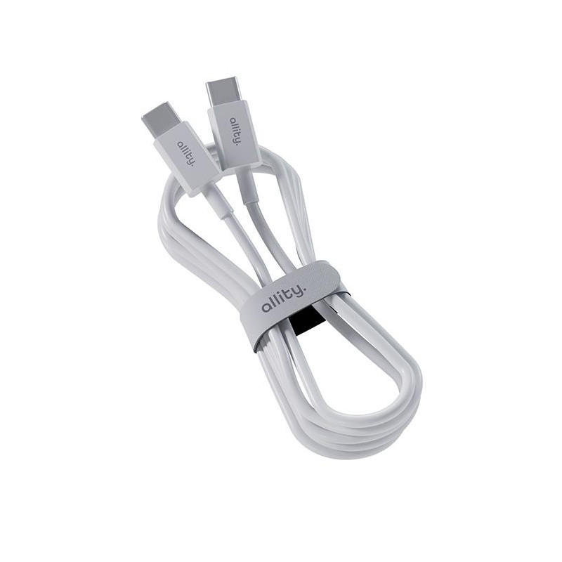 Kabel Allity AUC-03 USB-C/USB-C 2m 60W pro nabíjení - bílý