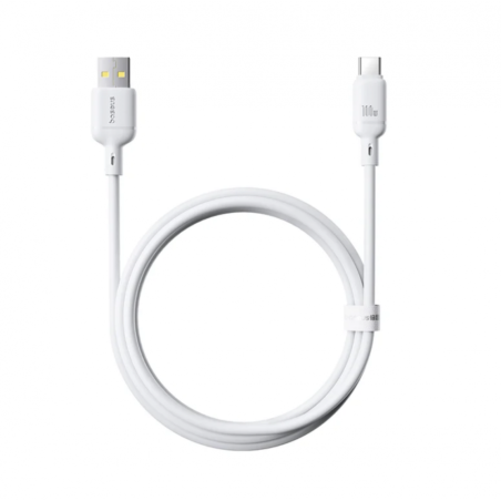 Kabel Baseus Silky USB/USB-C 1m 100W - bílý