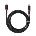 Kabel Baseus Dura USB-C/Lightning 20W 2 m - černo červený