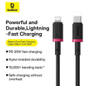 Kabel Baseus Dura USB-C/Lightning 20W 2 m - černo červený