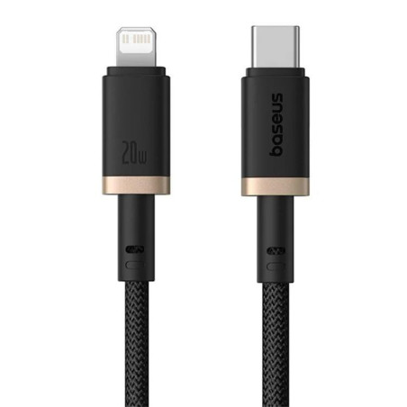 Kabel Baseus Dura USB-C/Lightning 1 m 20W - černo zlatý