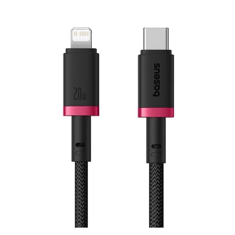 Kabel Baseus Dura USB-C/Lightning 1m pro nabíjení - černo červený