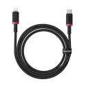 Kabel Baseus Dura USB-C/Lightning 20W 1 m - černo-červený