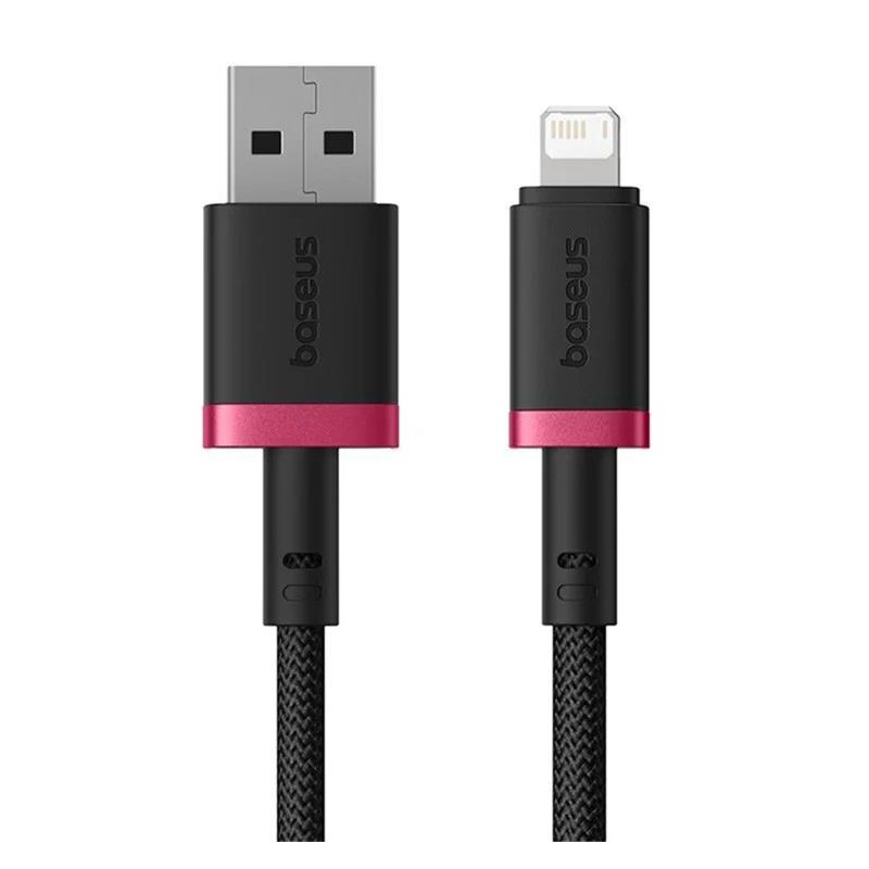 Kabel Baseus Dura USB/Lightning 2m 2.4A pro nabíjení - červeno černý