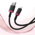 Kabel Baseus Dura USB/Lightning 1m 2,4A – červeno černý