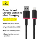 Kabel Baseus Dura USB/Lightning 1m 2,4A – červeno černý