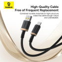 Kabel Baseus Dura USB/USB-C 2m 60W - černo zlatý