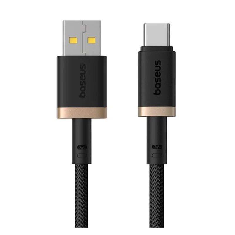 Kabel Baseus Dura USB/USB-C 1m 60W pro nabíjení - černo zlatý