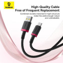 Kabel Baseus Dura USB/USB-C 60W 1m – červený/černý